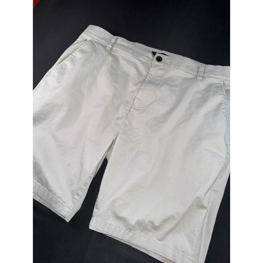 Kenneth Cole New York‎ Mens Slim Fit Chino Shorts Gray Size 38 Stretch Cotton
